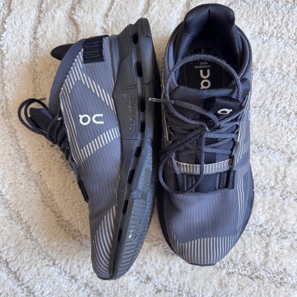 On Clouds Shoes - ON Cloudnova Void Black Sneakers In Sz. 8